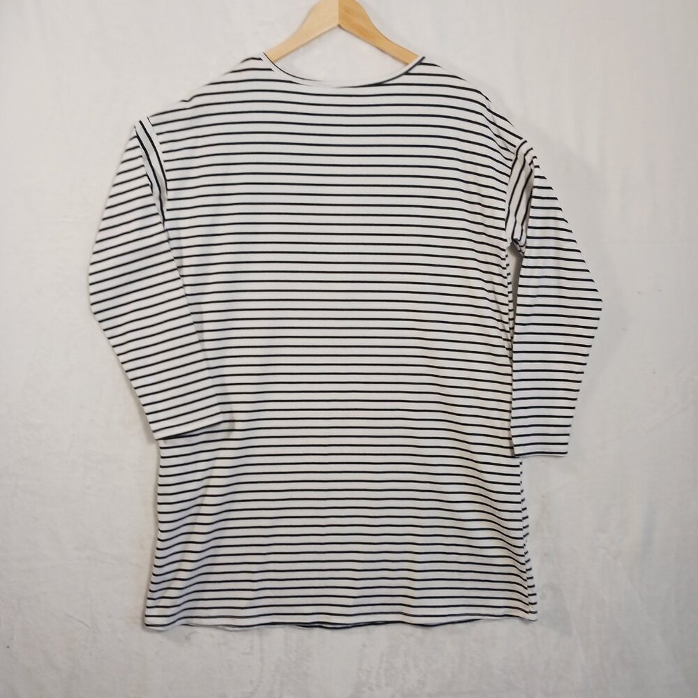 Umgee, NWT Oversized, Black and White Striped Mini Dress, Long Sleeve, Small - Picture 8 of 15